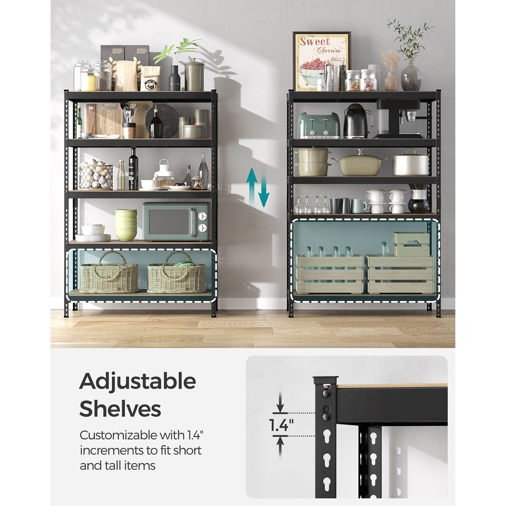 Garage Storage Shelf - 5 Tier Adjustable - Boltless Heavy Duty