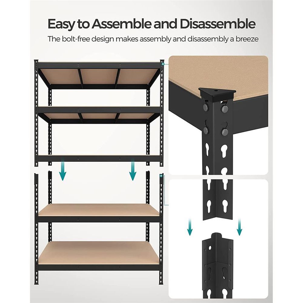 Storage Shelves - 5 Tier - Set Of 2 - Adjustable Heavy Duty