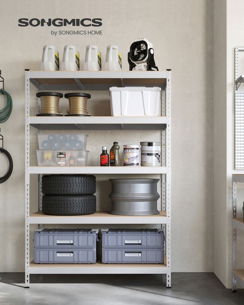 5-Tier Garage Storage Shelf – Adjustable – Heavy-Duty Metal Rack