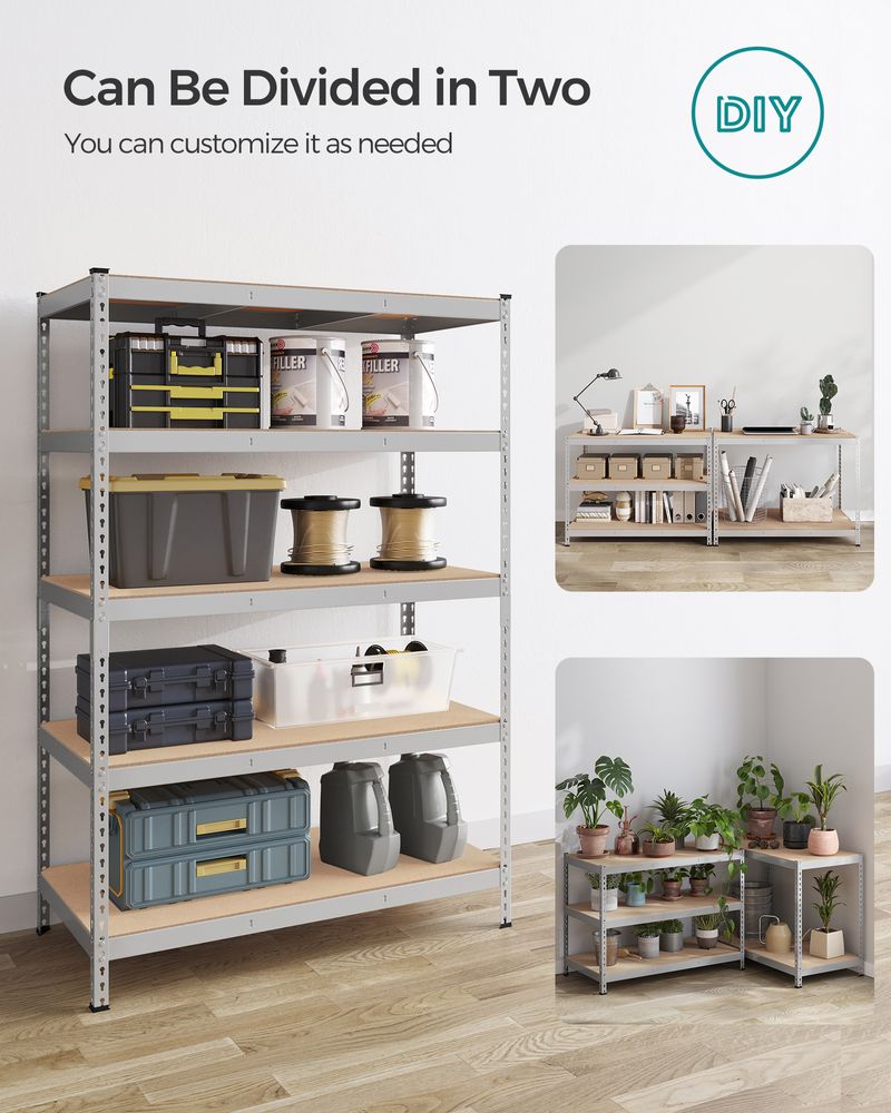 Storage Shelves - 5 Tier - Set Of 2 - Adjustable Heavy Duty