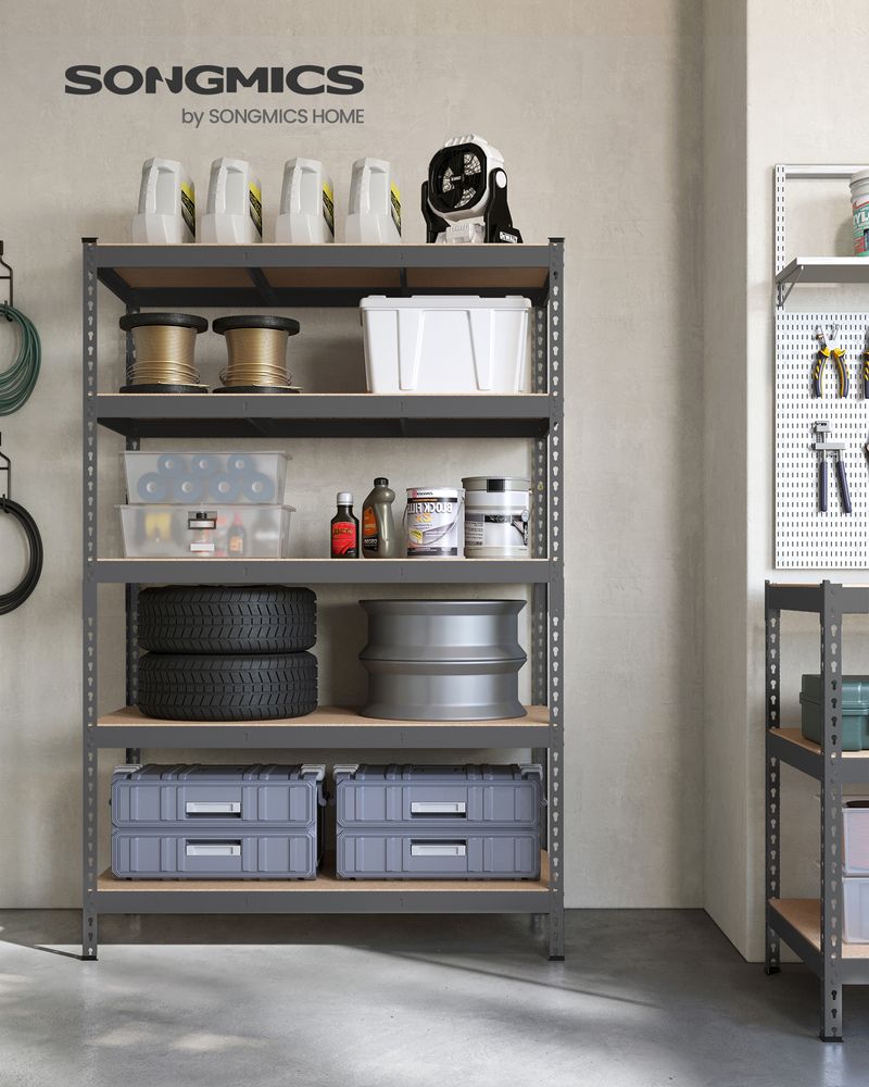 Garage Storage Shelf - 5 Tier Adjustable - Boltless Heavy Duty