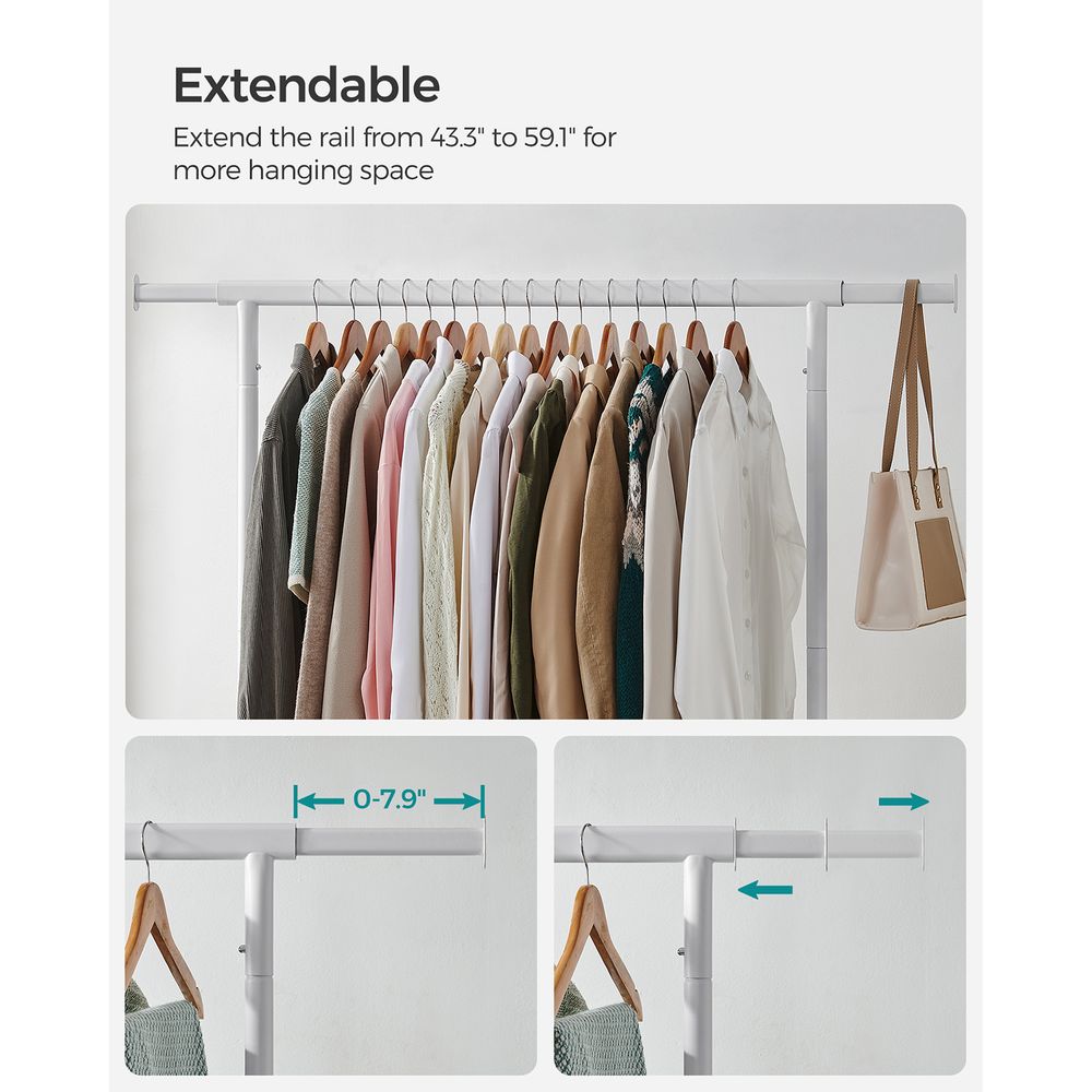 Clothes Rack - Heavy Duty Rolling - With Locking Wheels