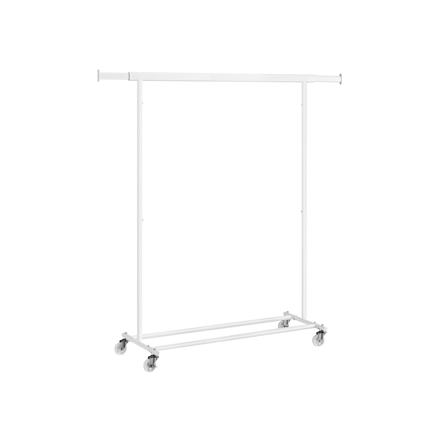 Clothes Rack With Extendable Hanging Rail Rolling Garment Rack