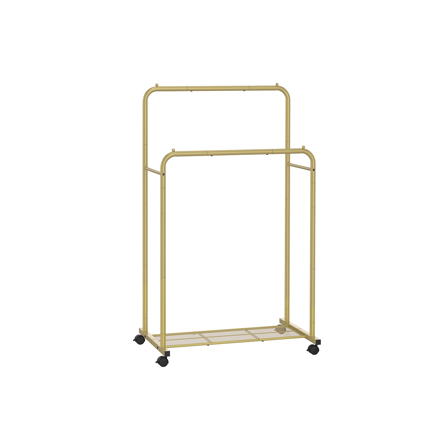 Clothes Rack With Wheels – Dense Mesh Storage Shelf – Rolling Garment Rack