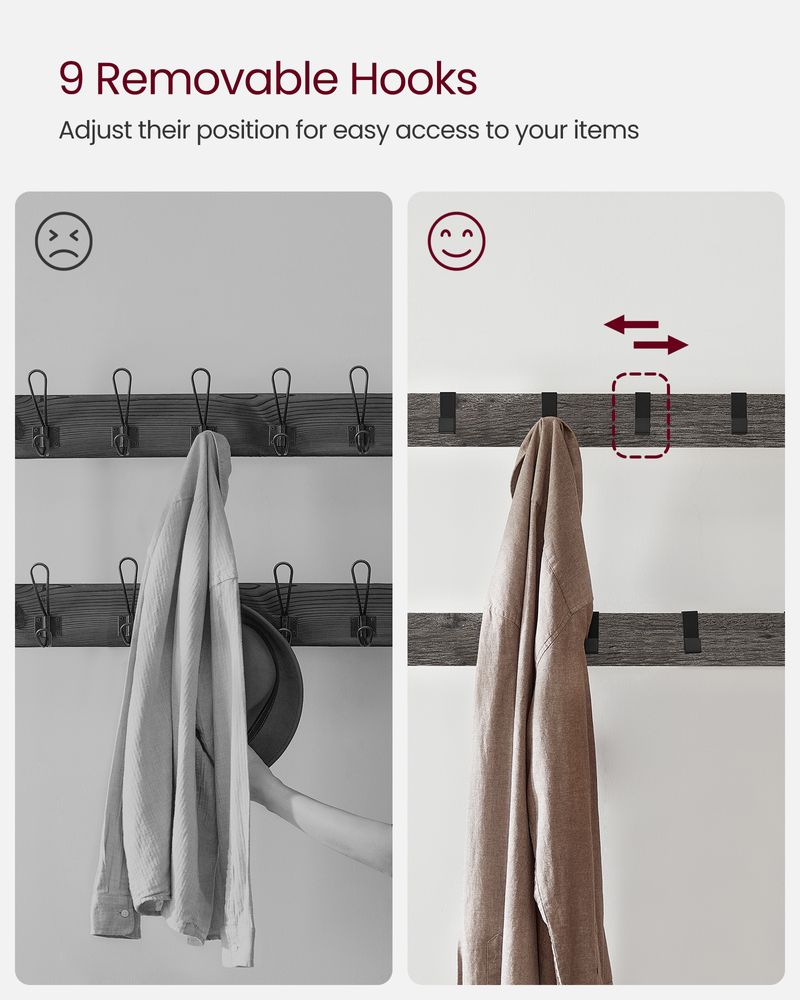 Coat Rack With Shoe Bench - Entryway Storage Organizer