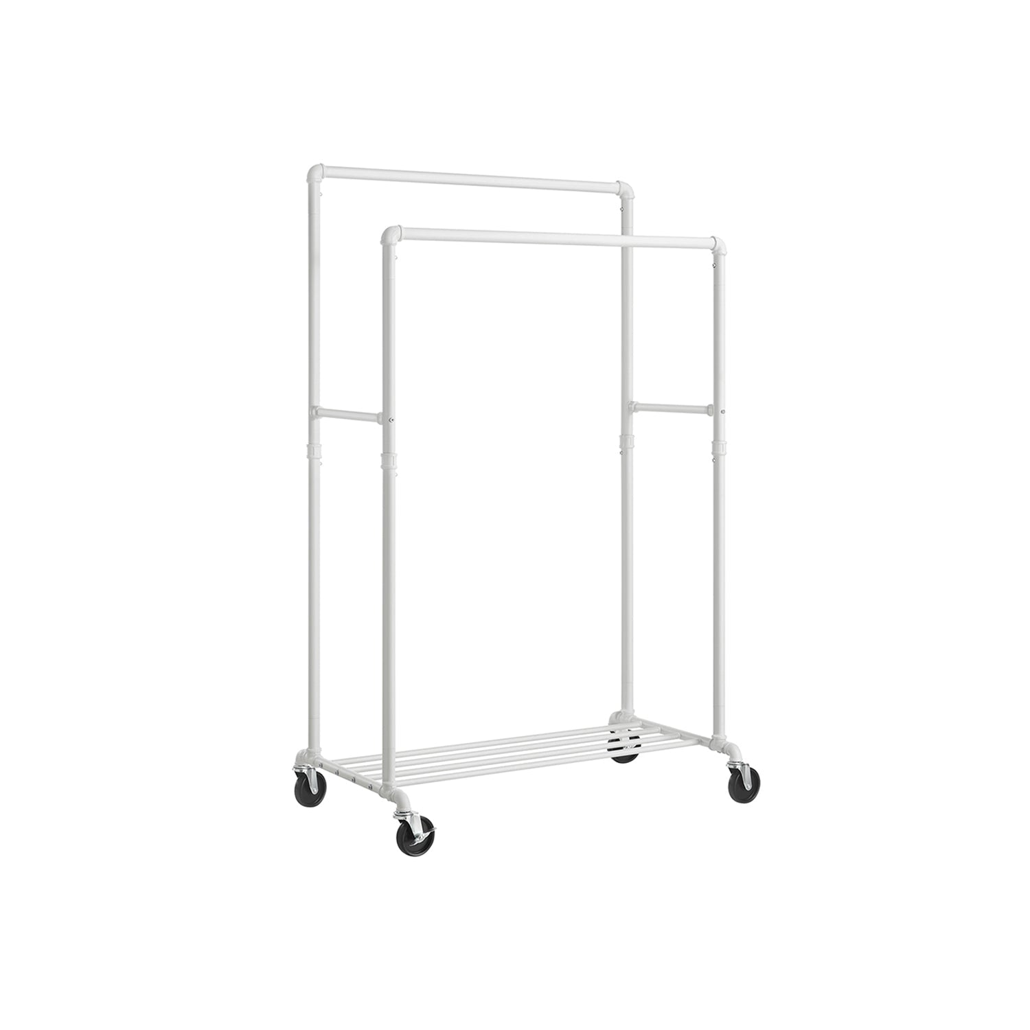 Clothing Rack - Double Rod - With Storage Shelf - Garment Organizer