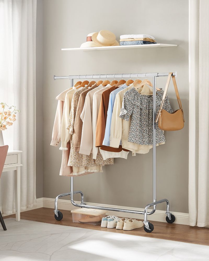 Clothes Rack - Heavy Duty Rolling - With Locking Wheels