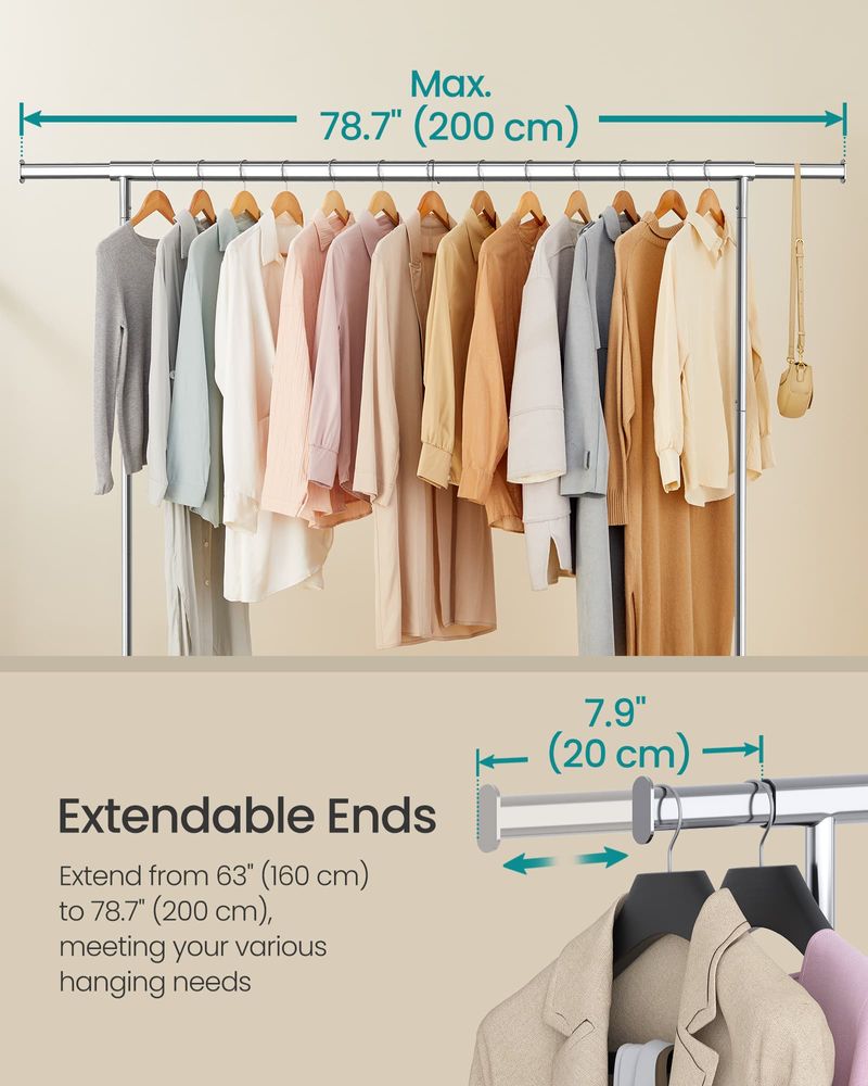 Clothes Rack - Heavy Duty Rolling - With Locking Wheels