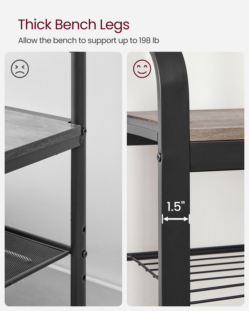 Coat Rack With Shoe Bench - Entryway Storage Organizer