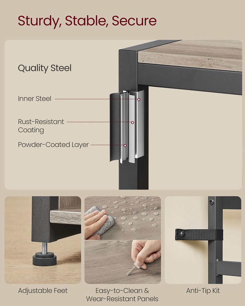 Hall Tree With Bench and Shoe Storage – Adjustable Shelves