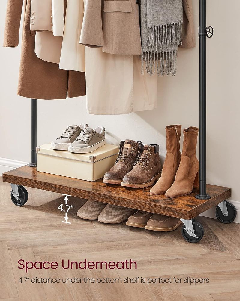 Clothing Rack - Heavy Duty Rolling - With Shelf Storage