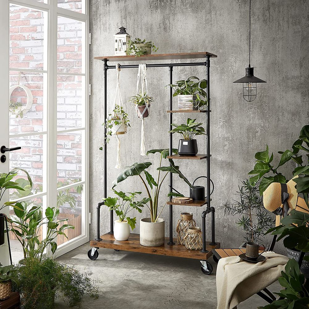 Clothes Rack - Rolling With Wheels - Shelves And Hanging Rail