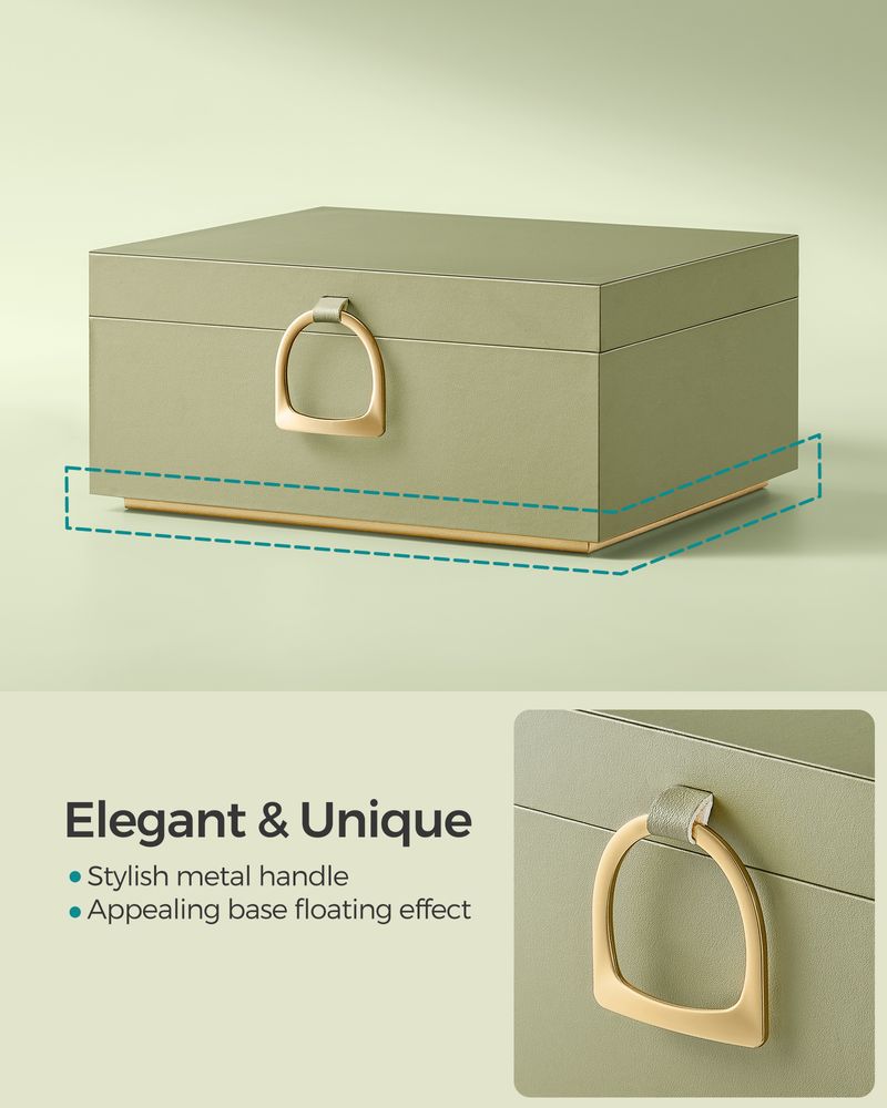 Jewelry Box Organizer - 2 Layer - With Handle And Removable Tray