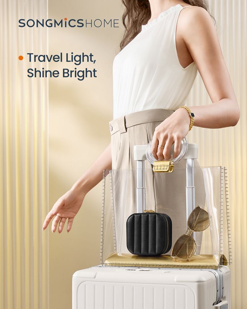 Travel Jewelry Case - Portable Organizer With Mirror