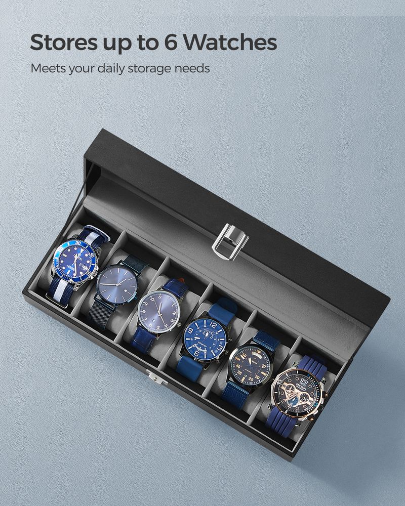 Watch Case Organizer - 6 Or 12 Slot - Large Glass Lid