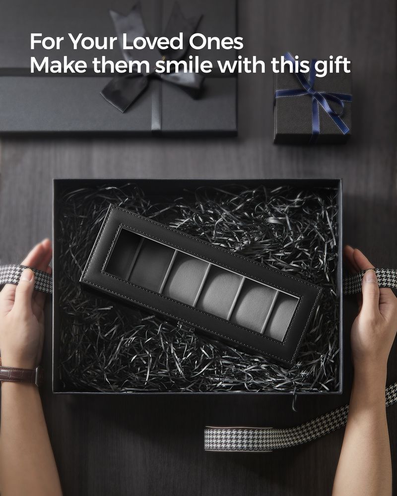 Watch Case Organizer - 6 Or 12 Slot - Large Glass Lid