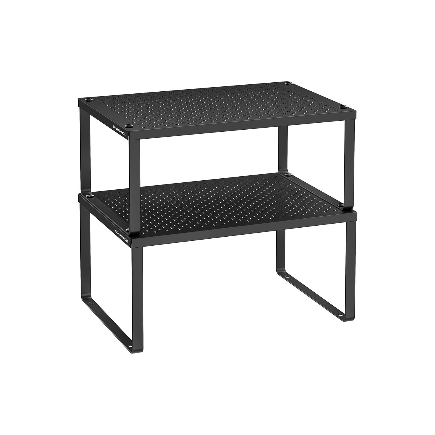 Spice Rack Organizers - Set Of 2 Stackable Metal Cabinet Shelves