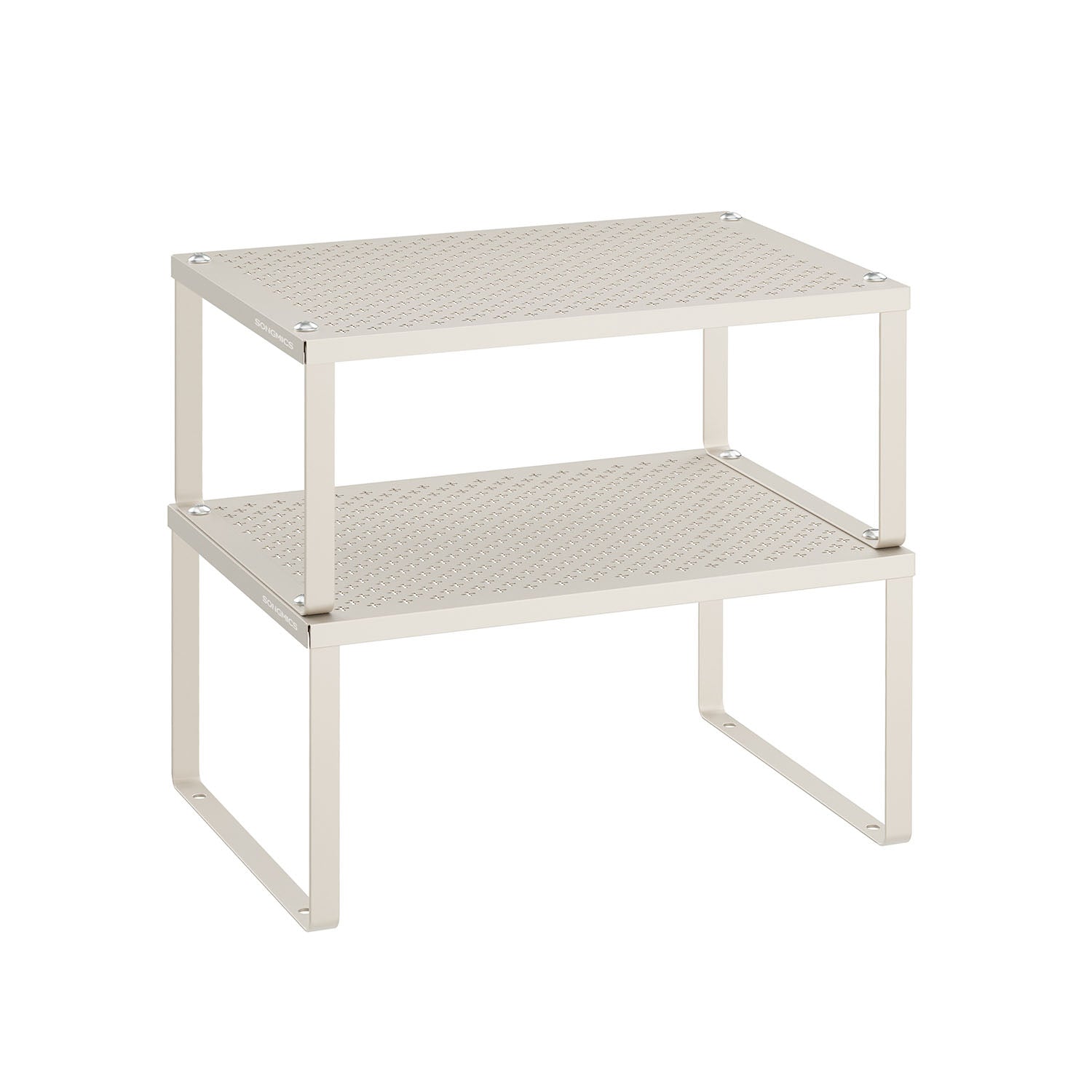 Spice Rack Organizers - Set Of 2 Stackable Metal Cabinet Shelves