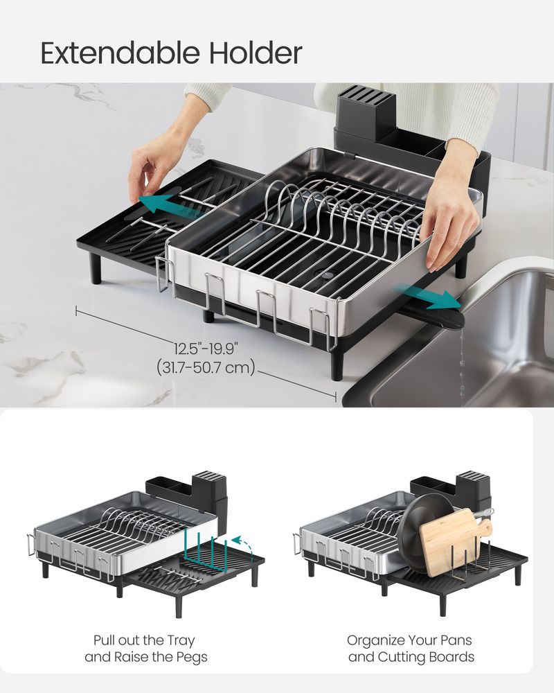 Dish Drying Rack - Expandable Stainless Steel - Kitchen Counter