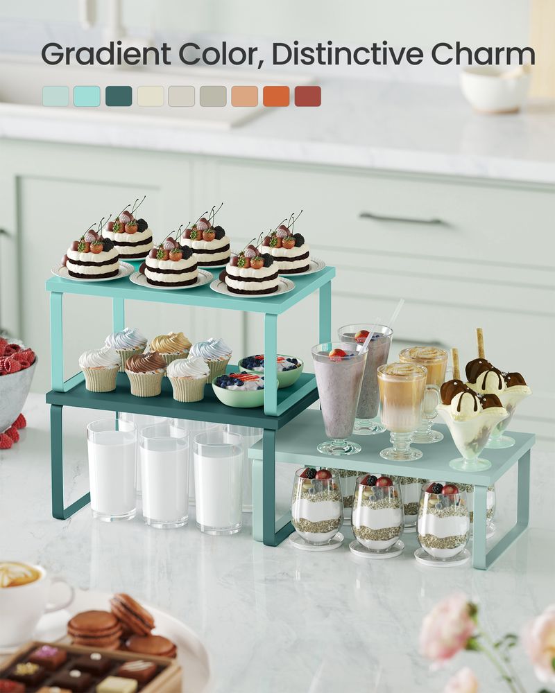 Kitchen Counter Shelves Set of 3 Stackable Organizer Rack