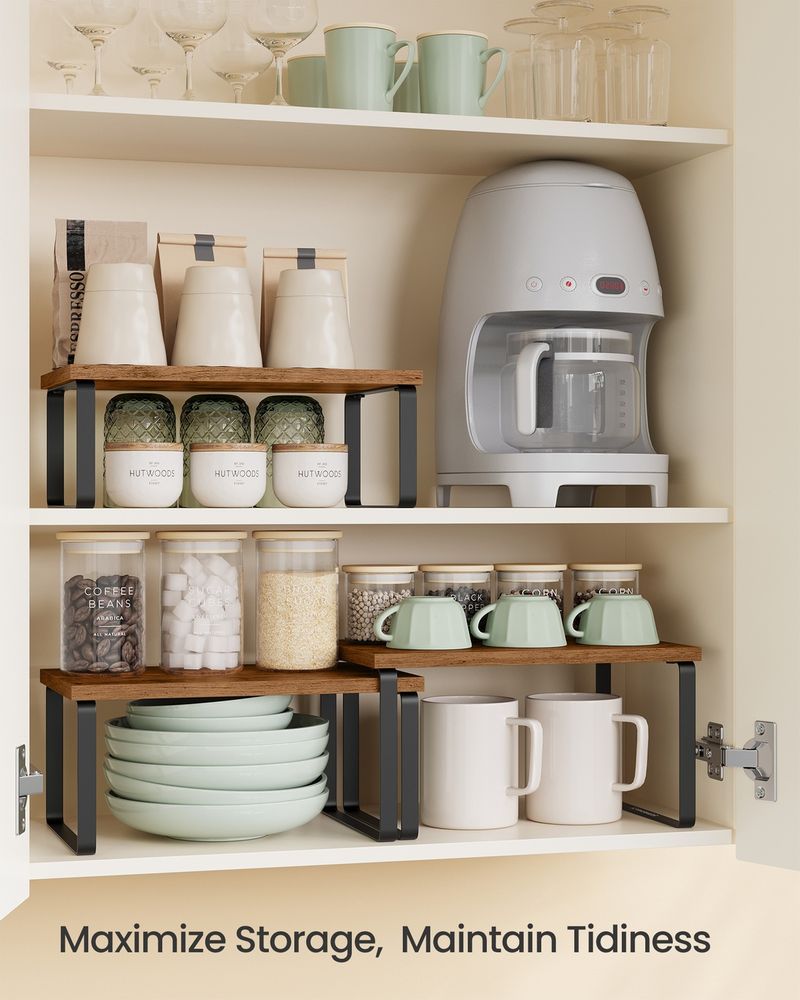 Kitchen Counter Shelves Set of 3 Stackable Organizer Rack
