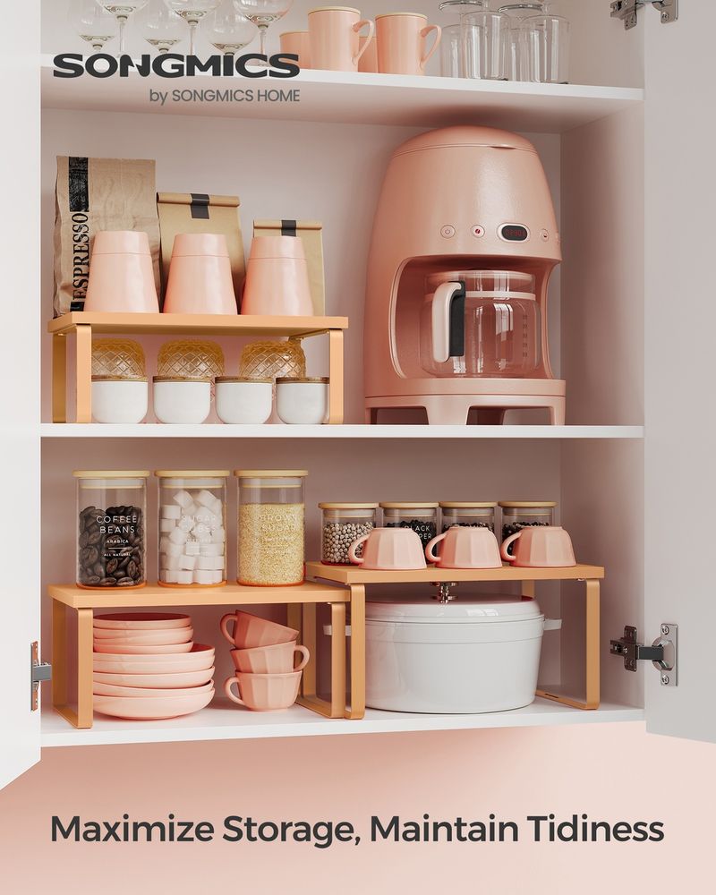 Kitchen Counter Shelves Set of 3 Stackable Organizer Rack