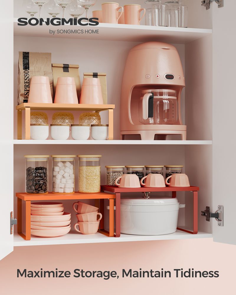 Kitchen Counter Shelves Set of 3 Stackable Organizer Rack