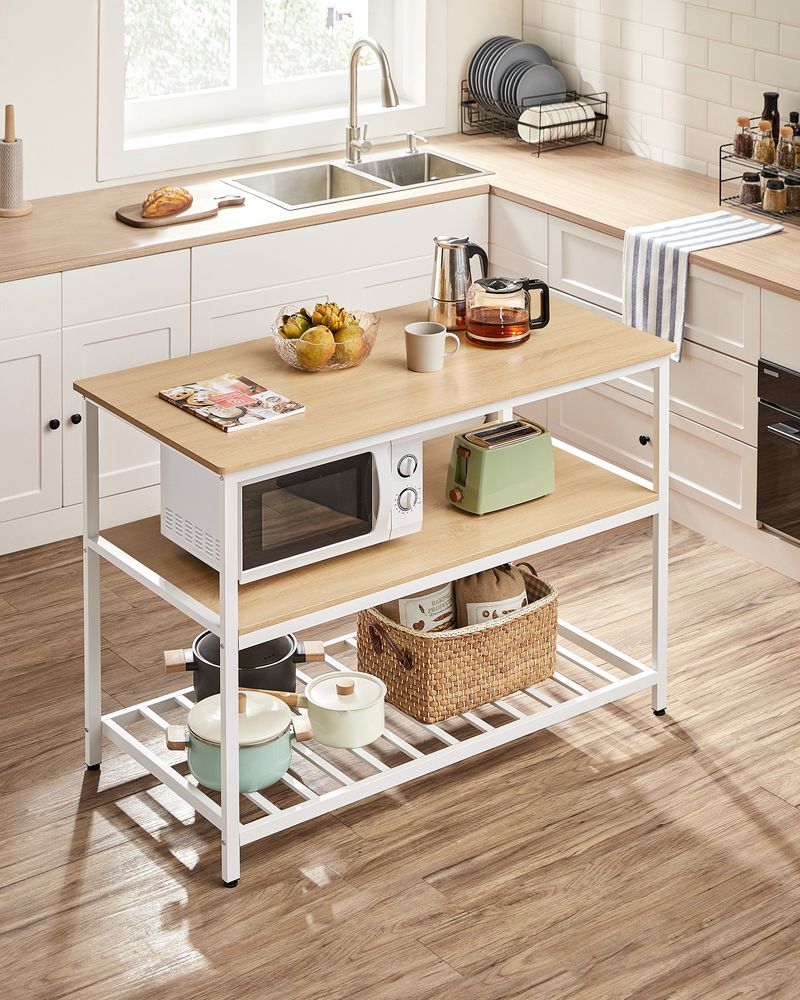 Kitchen Shelf - Large Worktop - Open Storage Shelves