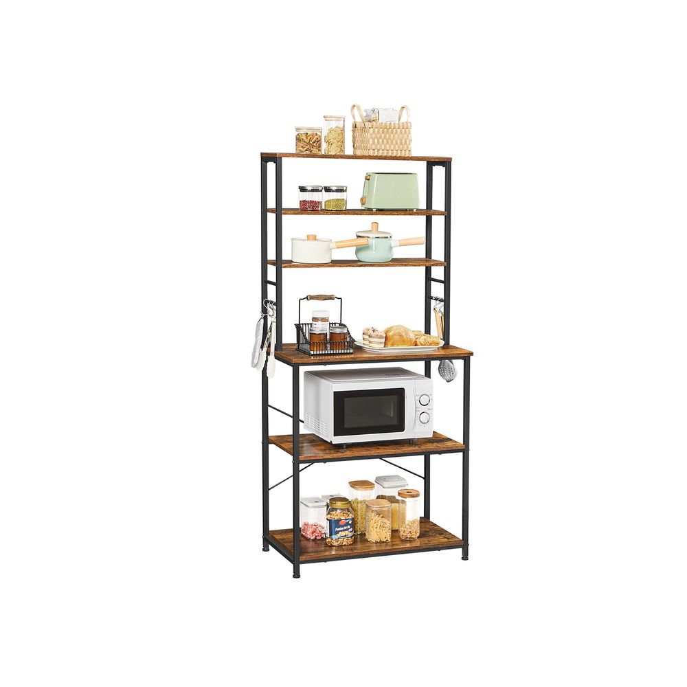 Baker’s Rack - 31.5 Inch - Kitchen Storage Shelves With Hooks