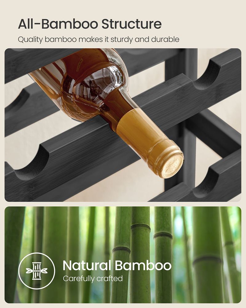 Wine Rack - 42 Bottle Freestanding - Bamboo Floor Storage