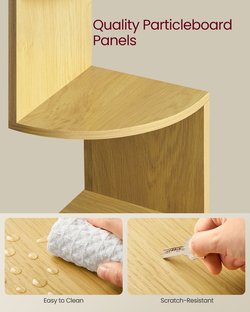 Corner Shelf - 5 Tier Wall Mount - Floating Storage Display