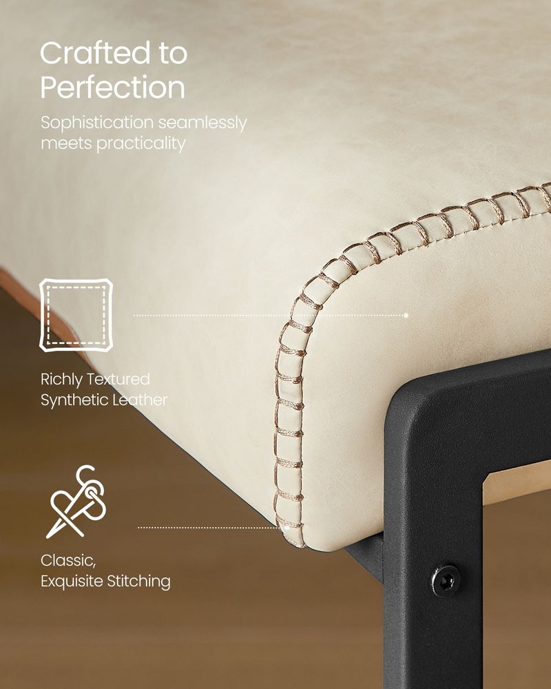 Bar Stools Set of 2 – Counter Height – With Backrest & Storage Pocket