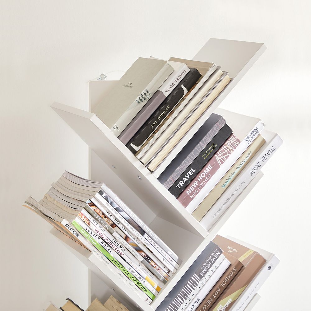 Bookshelf - 9 Tier Tree - Space Saving Corner Bookcase
