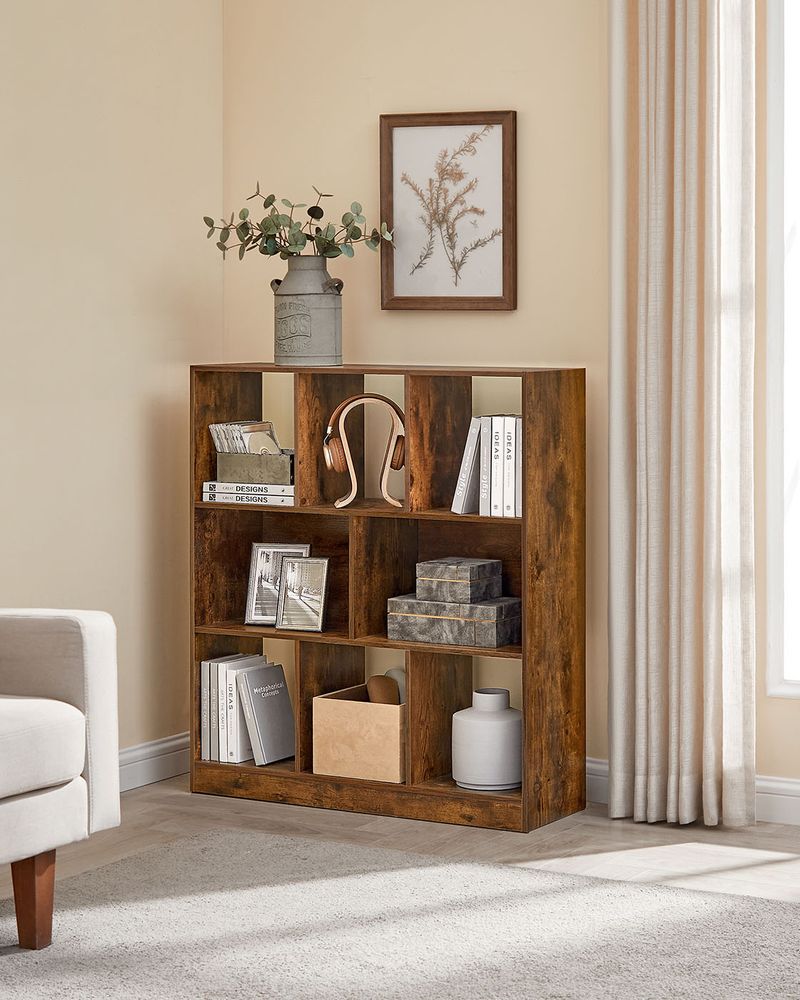 Bookcase - 8 Open Compartments - Versatile Storage Shelf