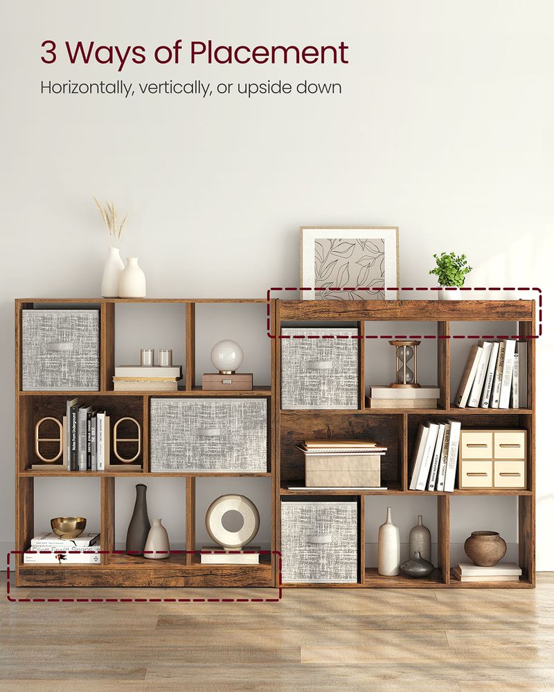 Bookcase - 8 Open Compartments - Versatile Storage Shelf