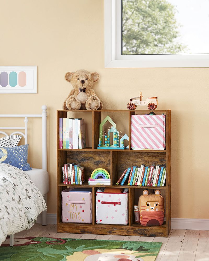 Bookcase - 8 Open Compartments - Versatile Storage Shelf