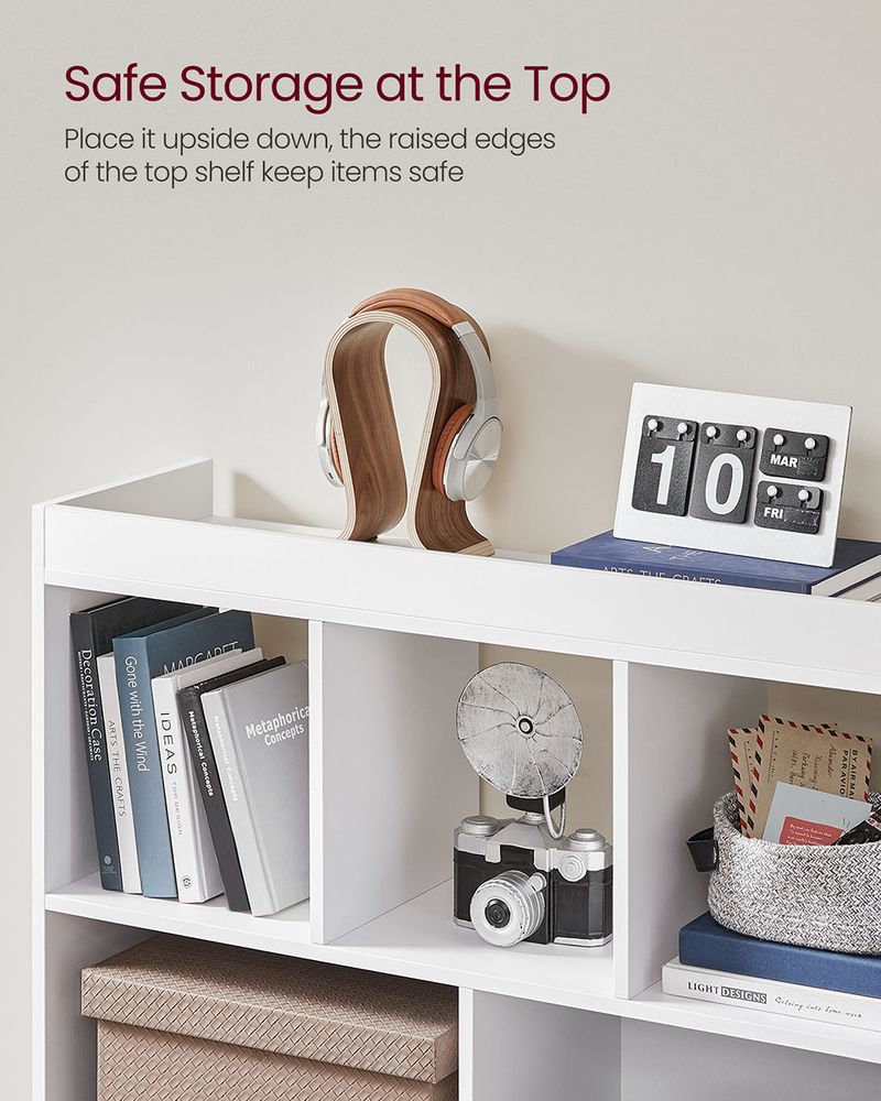 Bookcase - 8 Open Compartments - Versatile Storage Shelf