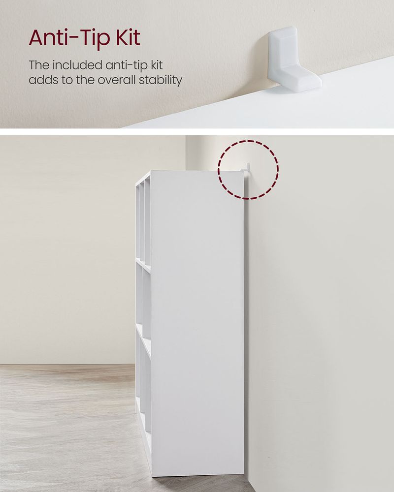 Bookcase - 8 Open Compartments - Versatile Storage Shelf