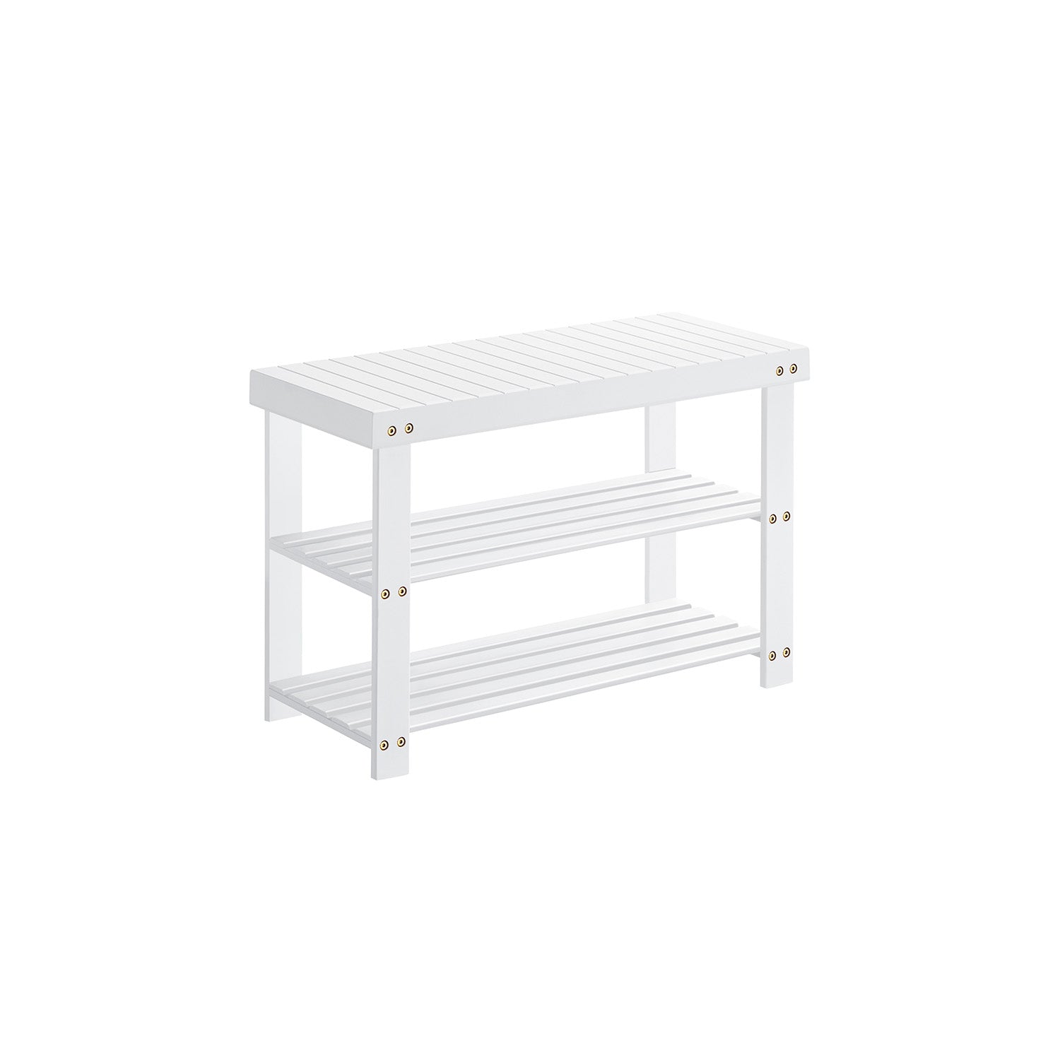 Shoe Rack Bench - 3 Tier Bamboo - Entryway Storage Organizer