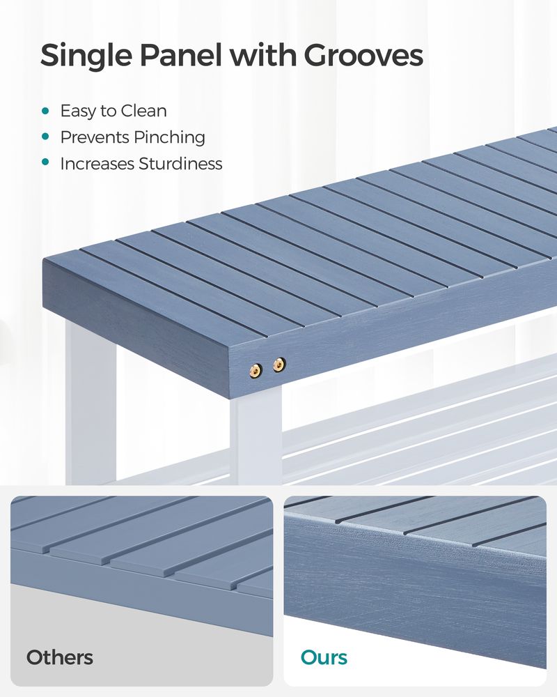 Shoe Rack Bench - 3 Tier Bamboo - Entryway Storage Organizer