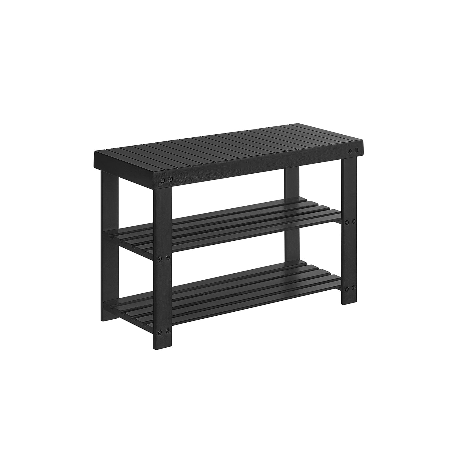 Shoe Rack Bench - 3 Tier Bamboo - Entryway Storage Organizer