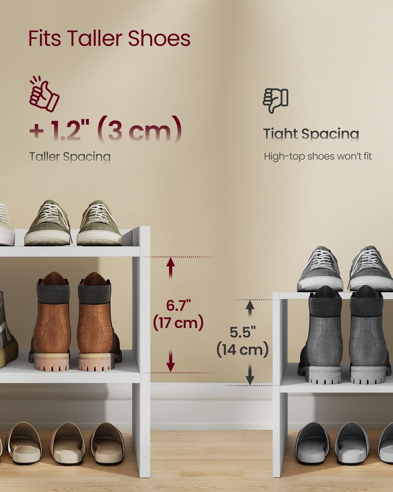 Shoe Rack – Stackable Storage Shelves – Closet & Entryway Organizer