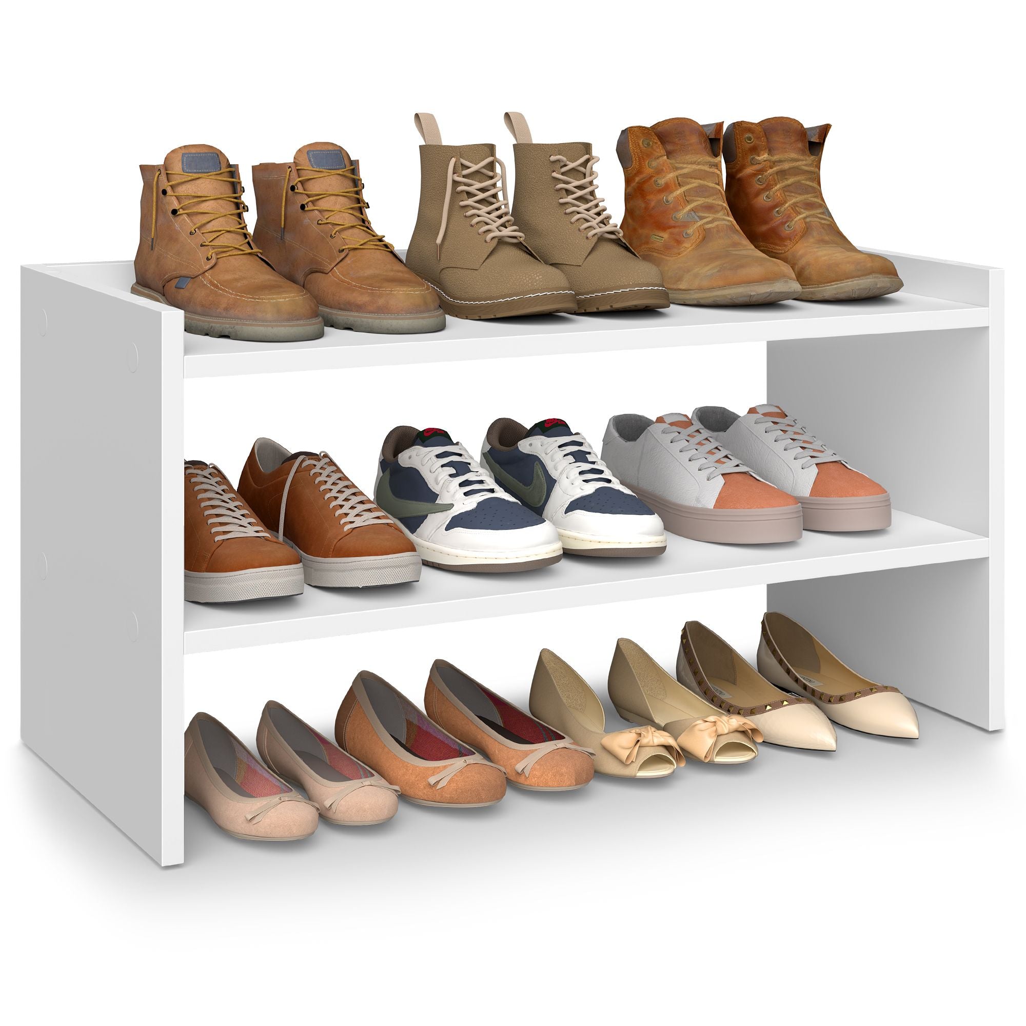 Shoe Rack – Stackable Storage Shelves – Closet & Entryway Organizer