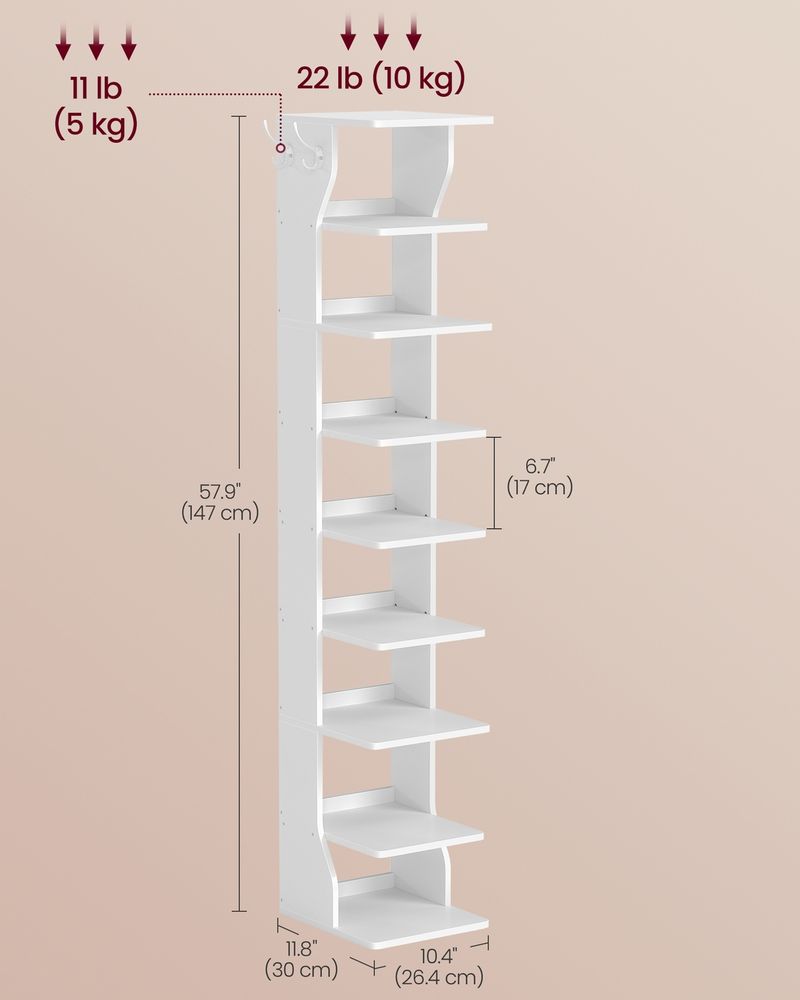 Slim Shoe Storage Rack – 7 or 9-Tier – Space-Saving Shoe Tower