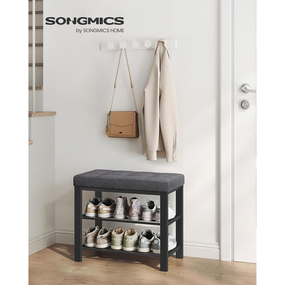 Shoe Bench With Cushion - Entryway Shoe Storage Seating