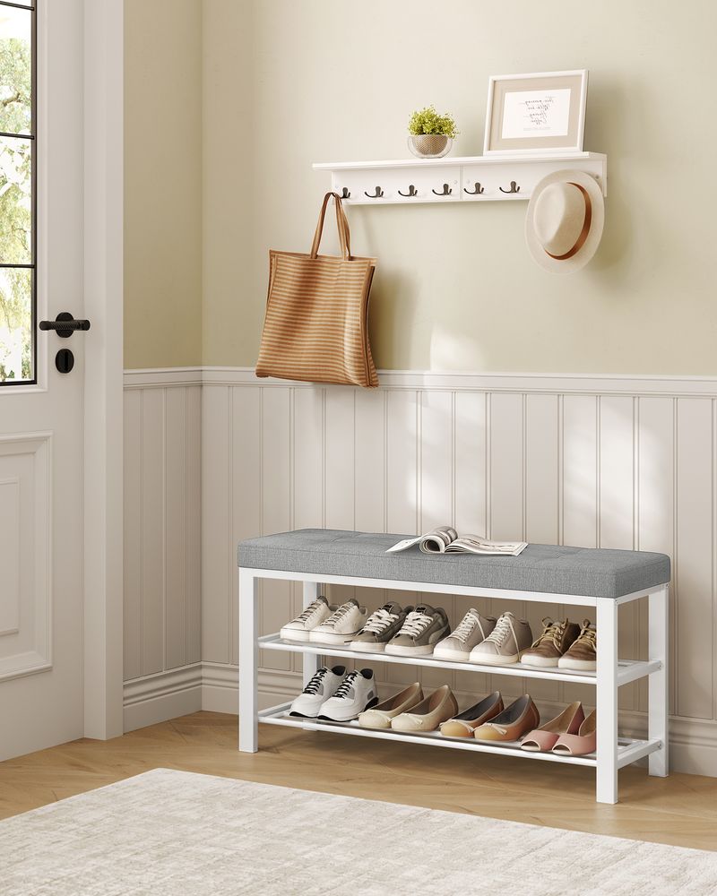 Shoe Bench With Cushion - Entryway Shoe Storage Seating