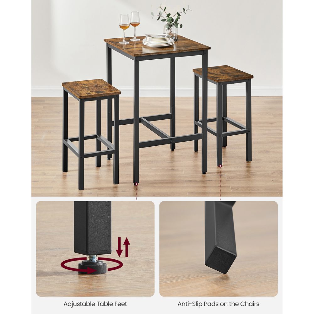 Bar Table and Chairs Set – Space-Saving Design – High Top Pub Set