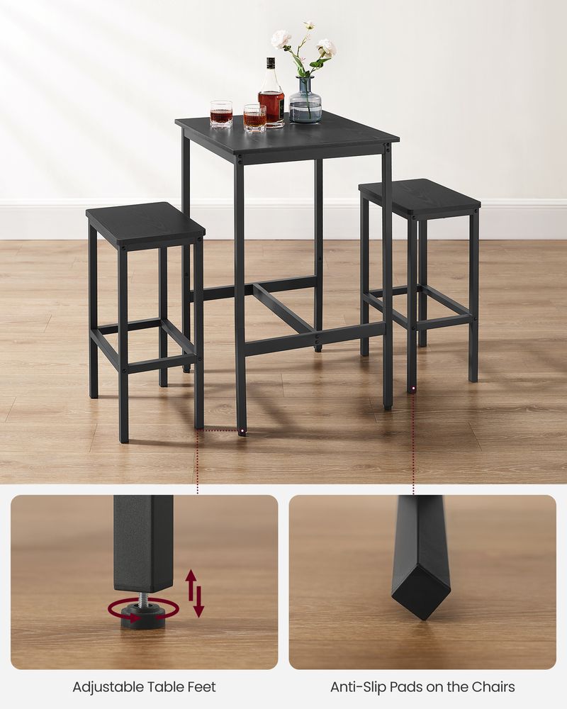 Bar Table and Chairs Set – Space-Saving Design – High Top Pub Set