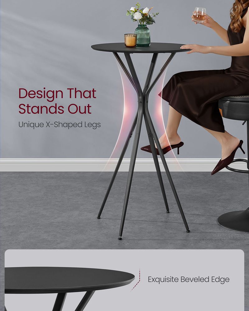 High Pub Table – X-Shaped Legs – Tall Bar Table