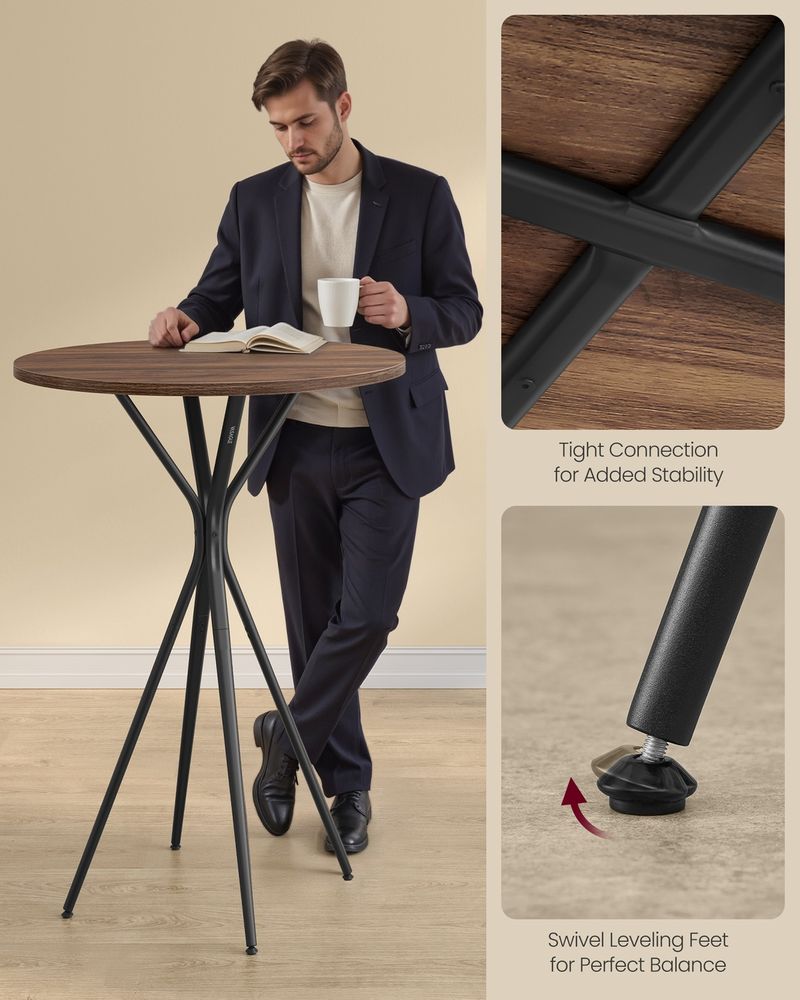 High Pub Table – X-Shaped Legs – Tall Bar Table